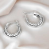 Boucles d'oreilles homme anneau ecailles acier - paire