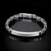 Bracelet argent biker gourmette homme chaine maille