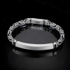 Silbernes Biker-Panzerketten-Mesh-Armband für Herren