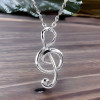 925 silver musical note key necklace pendant