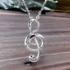 Pendentif collier cle note de musique argent 925