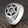 Anello da uomo in acciaio inossidabile con stella di David cavaliere