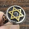 Anello da uomo in acciaio inossidabile con stella di David cavaliere