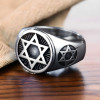 Anello da uomo in acciaio inossidabile con stella di David cavaliere
