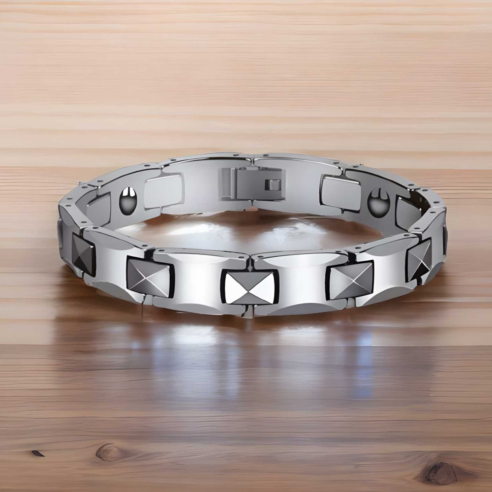 Gepolijste wolfraam magnetische armband voor heren