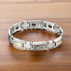 Herenarmband van wolfraam met liefdevol ingelegd abalone parelmoer