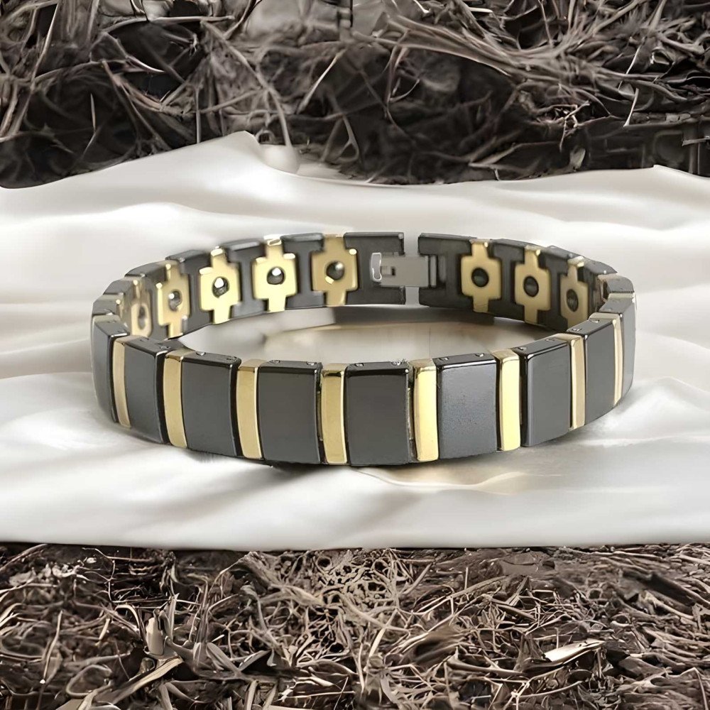 Men's and women's ceramic bracelet, polished finish, magnetic magnets