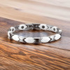 Women's White Ceramic Stainless Steel Links Magnetic Bracelet