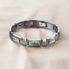 Pulsera de hombre de cerámica negra con nácar magnético de abulón