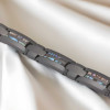 Bracelet homme ceramique noire nacre abalone magnetique