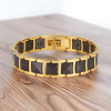 Bracciale da uomo in ceramica nera con placca in oro