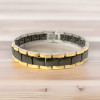 Schwarzes Herrenarmband aus Keramik mit vergoldeter magnetischer Kette