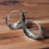Women's silver hammered creole earrings