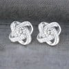 Boucles d'oreilles clous noeud celtique argent zirconium