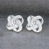 Sterling Silver zirconium Celtic knot stud earrings