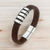 Men's leather bracelet with magnetic steel clasp