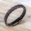 Herrenarmband aus geflochtenem Leder mit magnetischem Stahlverschluss