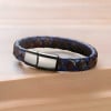 Herrenarmband aus geflochtenem Leder mit magnetischem Stahlverschluss