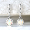Boucles d'oreilles argent plaque rhodium opale