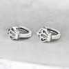 Men's Sterling Silver cross crown Hoop Earrings