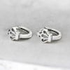 Pendientes de plata para hombre y mujer, criollas corona cruz