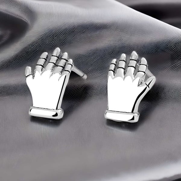 Boucles d'oreille argent clous les mains pour homme femme - paire