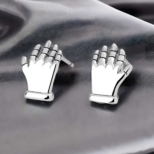 Men's Sterling Silver hands studs Earrings