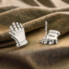 Men's Sterling Silver hands studs Earrings