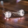 Boucles d'oreille clous argent zirconium