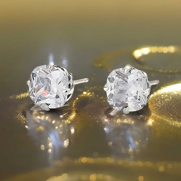 Boucles d'oreille clous argent zirconium