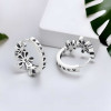 Men's Sterling Silver Flowers Resin Hoop Earrings