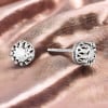 Sterling Silver Crown Earrings Cubic Zirconia Inlay
