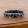 Men's Black hematite Magnetic Polished Double Line Bracelet