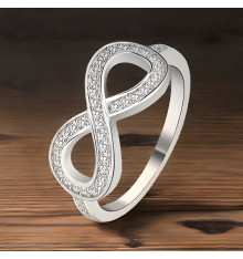 Silver rhodium zirconium infinity ring