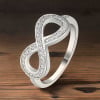 Silver rhodium zirconium infinity ring