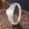 925 silver ring Celtic rhodium opal oval