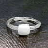 Quadratischer offener Ritterring aus Silber für Damen