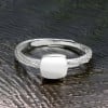 Square knight silver open ring for women