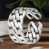 Sterling Silver Double Chain Open Ring