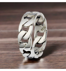 Bague Argent Massif 925 Tressée - Taille 58, Style Ruban, Anneau Simple