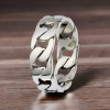 Men's Rhodium Plated Sterling Silver Chain Link Ring