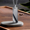 Personalized men's tungsten plaque pendant