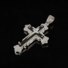Pendentif homme croix acier noir bicolore
