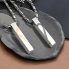Pendentif Collier Couple Acier barre coeur - paire