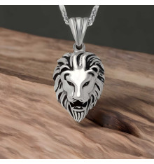 Men's Stainless Steel Lion Head Pendant