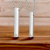 Collar colgante personalizado pareja barra de acero engastada con circonitas para grabar