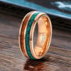 Bague personnalisee plaquee or rose tungstene bois opale