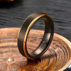 Anillo de bodas de tungsteno con pincel negro personalizable