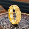 Personalized men's multi-groove tungsten ring to engrave