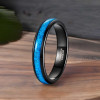 Personalized ring for men and women in tungsten turquoise